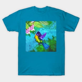 Colorful Hummingbird with Background T-Shirt